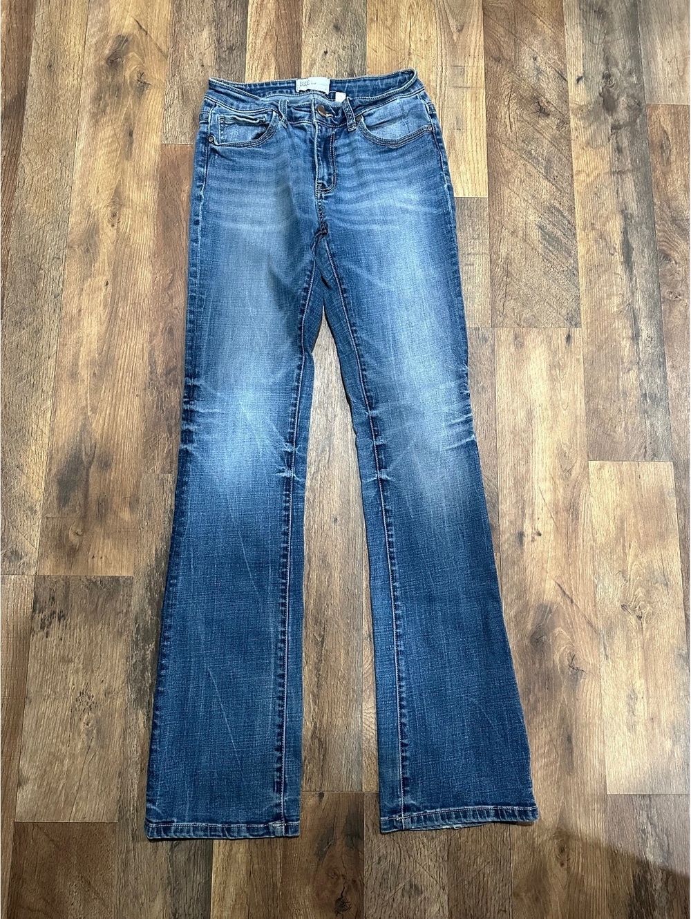 BKE Stella blue mid rise flare jeans